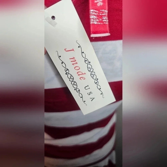 J Mode USA Women's Red & White Sleeveless Drop Waist A-Line Dress Sz Medium NWT - Picture 8 of 11